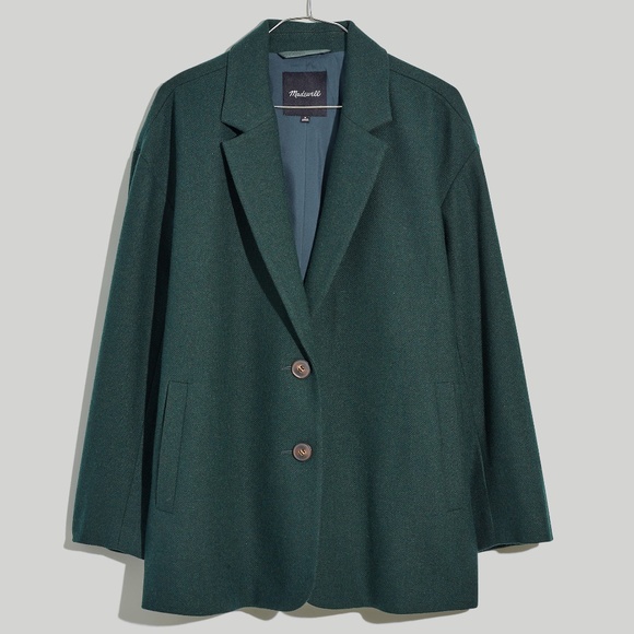 Madewell Jackets & Blazers - New MADEWELL Brushed Oversized Dorset Blazer in Heather Dark Palm Melange